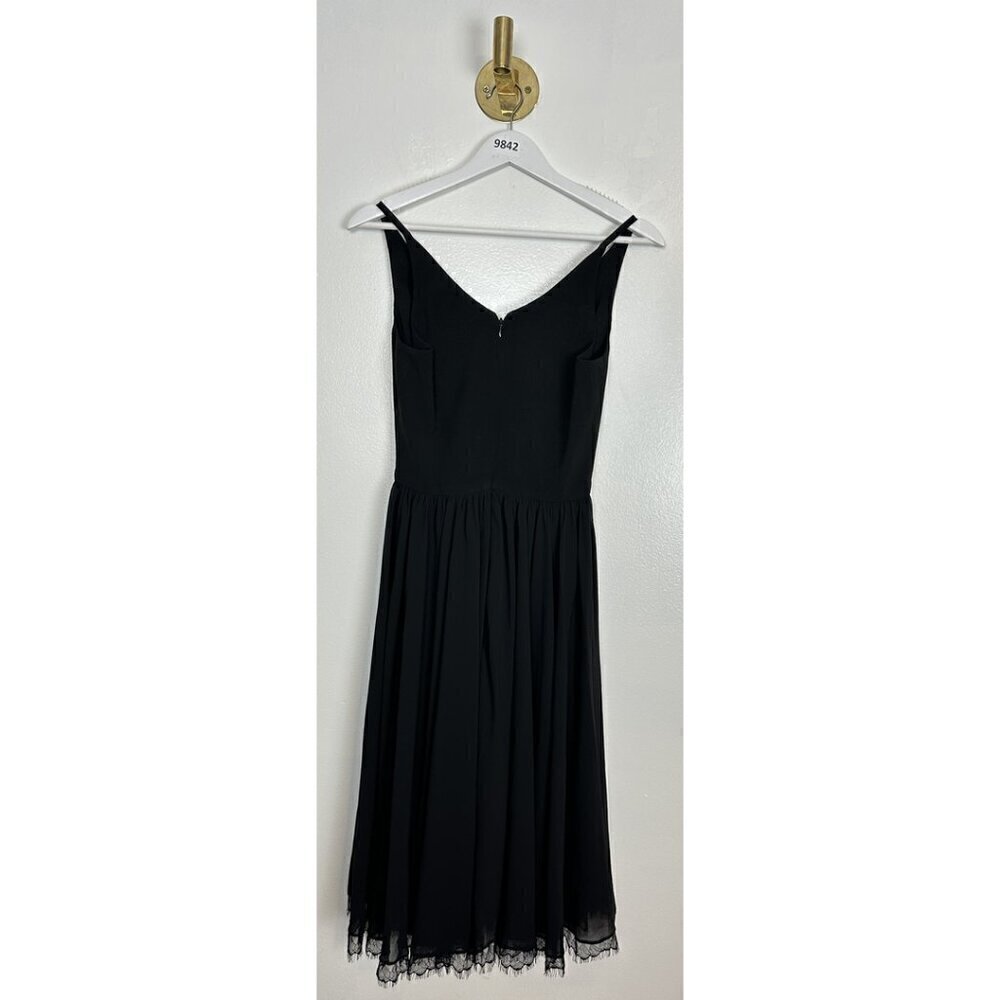 DRESS THE POPULATION Alicia Mixed Media Midi Dress in Black Size Small - Picture 7 of 10